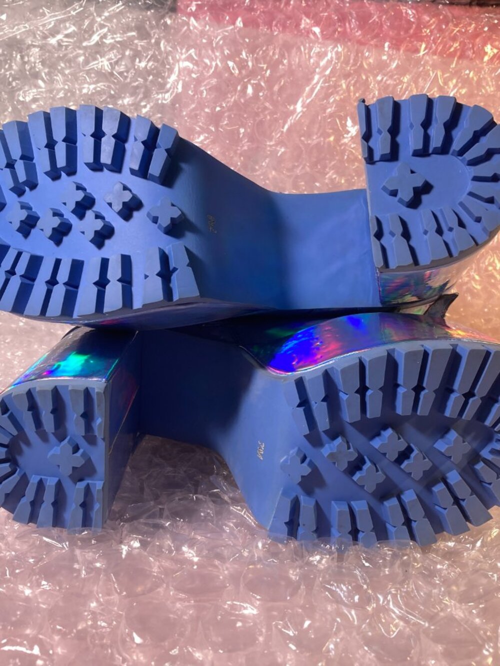 Dolls Kill Club EXX Arctic Angel Holographic Platform Boots - Picture 5 of 9